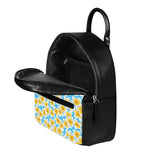 Frangipani On The Water Pattern Print Leather Backpack