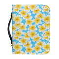 Frangipani On The Water Pattern Print Leather Bible Cover