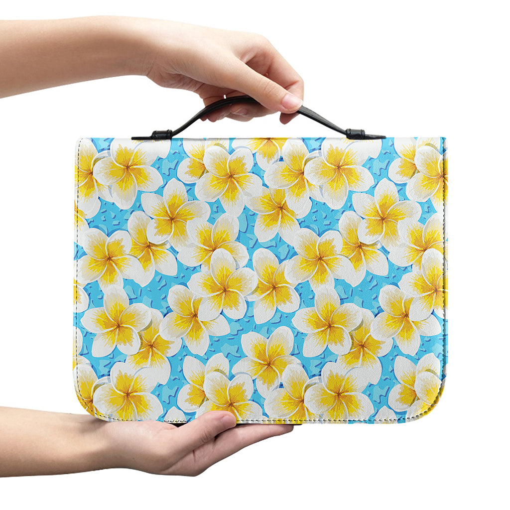 Frangipani On The Water Pattern Print Leather Bible Cover