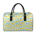 Frangipani On The Water Pattern Print Leather Duffle Bag