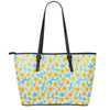 Frangipani On The Water Pattern Print Leather Tote Bag