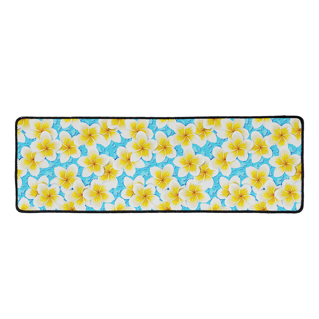 Frangipani On The Water Pattern Print Long Kitchen Mat
