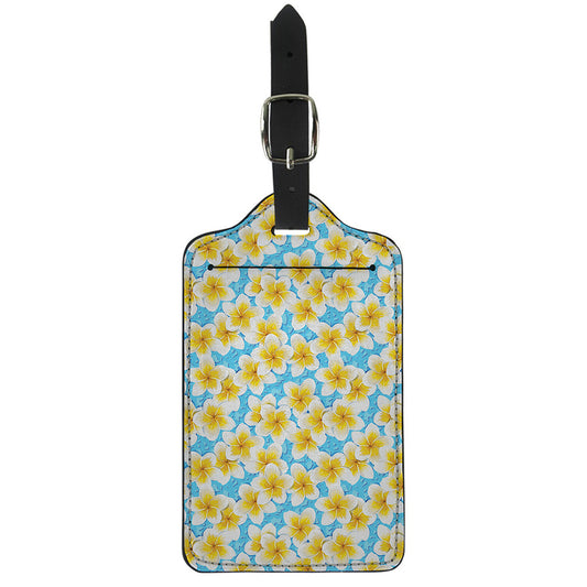 Frangipani On The Water Pattern Print Luggage Tag