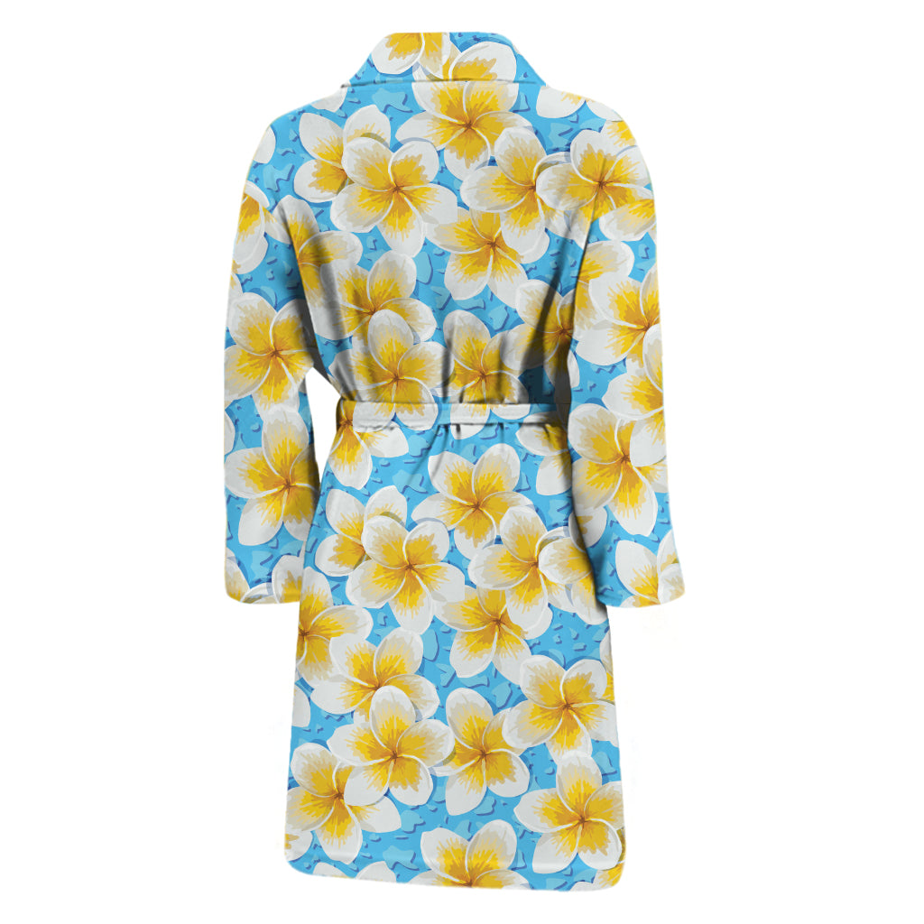 Frangipani On The Water Pattern Print Men's Bathrobe