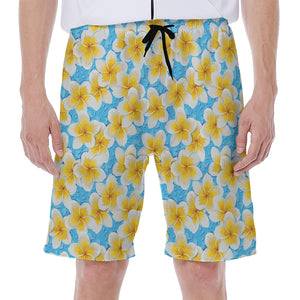 Frangipani On The Water Pattern Print Men's Beach Shorts