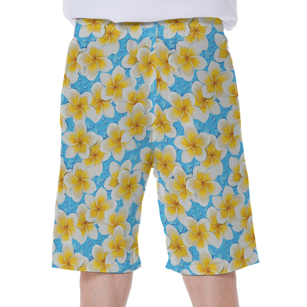 Frangipani On The Water Pattern Print Men's Beach Shorts