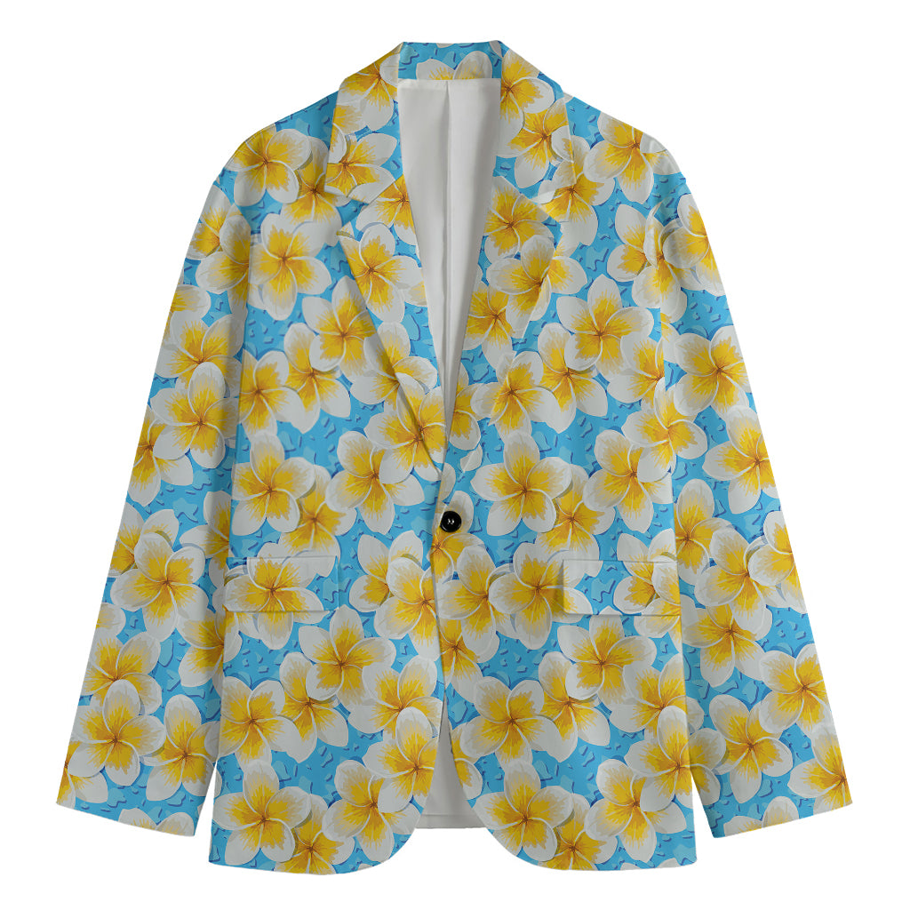 Frangipani On The Water Pattern Print Men's Blazer