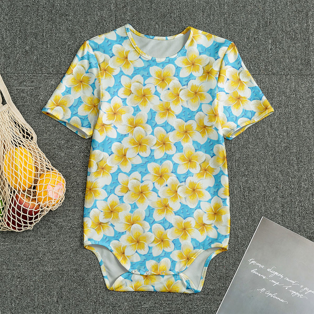 Frangipani On The Water Pattern Print Men's Bodysuit