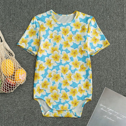 Frangipani On The Water Pattern Print Men's Bodysuit