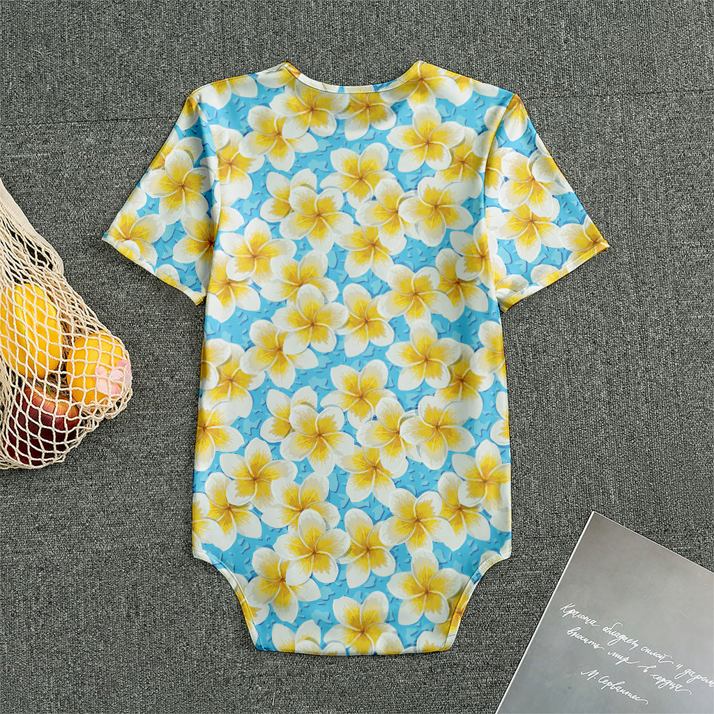Frangipani On The Water Pattern Print Men's Bodysuit