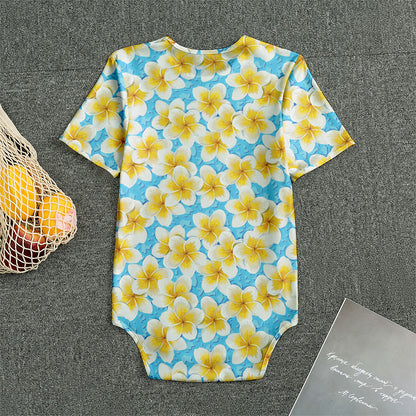 Frangipani On The Water Pattern Print Men's Bodysuit