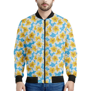 Frangipani On The Water Pattern Print Men's Bomber Jacket