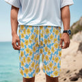 Frangipani On The Water Pattern Print Men's Cargo Shorts