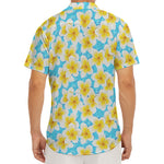 Frangipani On The Water Pattern Print Men's Deep V-Neck Shirt