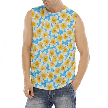Frangipani On The Water Pattern Print Men's Fitness Tank Top