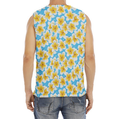 Frangipani On The Water Pattern Print Men's Fitness Tank Top