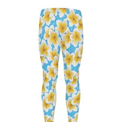 Frangipani On The Water Pattern Print Men's leggings
