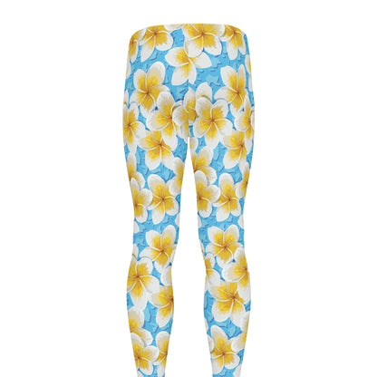 Frangipani On The Water Pattern Print Men's leggings