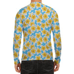 Frangipani On The Water Pattern Print Men's Long Sleeve Rash Guard