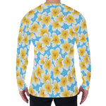 Frangipani On The Water Pattern Print Men's Long Sleeve T-Shirt