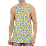 Frangipani On The Water Pattern Print Men's Muscle Tank Top