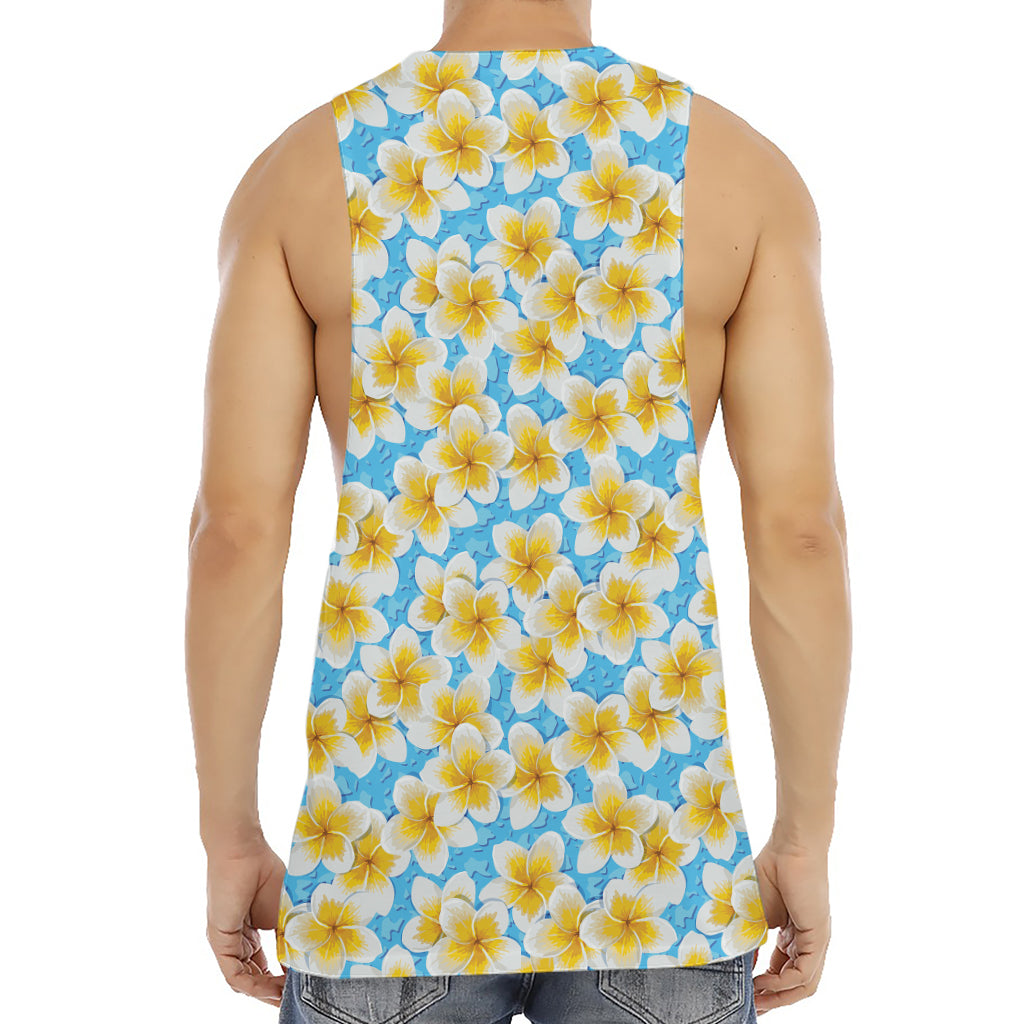 Frangipani On The Water Pattern Print Men's Muscle Tank Top