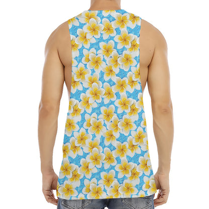 Frangipani On The Water Pattern Print Men's Muscle Tank Top