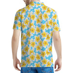 Frangipani On The Water Pattern Print Men's Polo Shirt