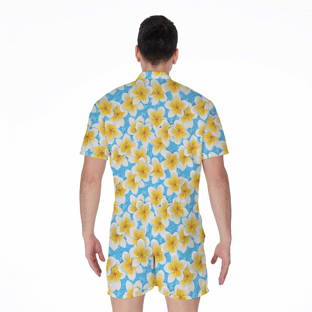 Frangipani On The Water Pattern Print Men's Rompers