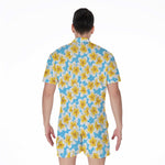 Frangipani On The Water Pattern Print Men's Rompers