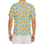 Frangipani On The Water Pattern Print Men's Short Sleeve Rash Guard