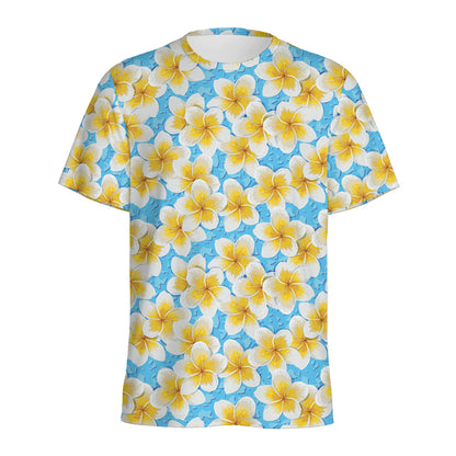 Frangipani On The Water Pattern Print Men's Sports T-Shirt