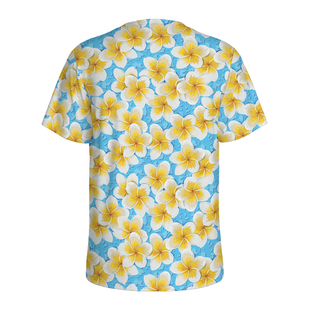 Frangipani On The Water Pattern Print Men's Sports T-Shirt