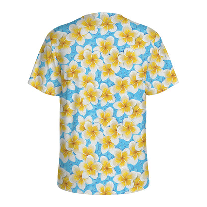 Frangipani On The Water Pattern Print Men's Sports T-Shirt