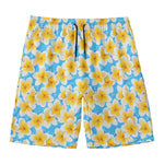 Frangipani On The Water Pattern Print Men's Swim Trunks