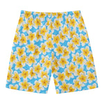Frangipani On The Water Pattern Print Men's Swim Trunks