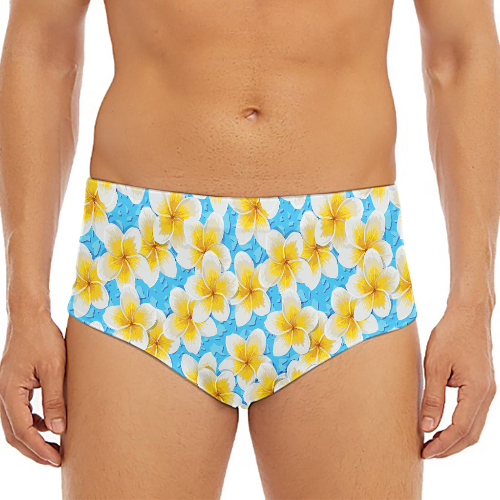 Frangipani On The Water Pattern Print Men's Triangle Swim Briefs