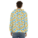 Frangipani On The Water Pattern Print Men's Velvet Pullover Hoodie