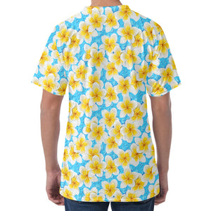 Frangipani On The Water Pattern Print Men's Velvet T-Shirt