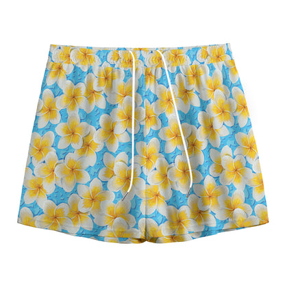 Frangipani On The Water Pattern Print Mesh Shorts