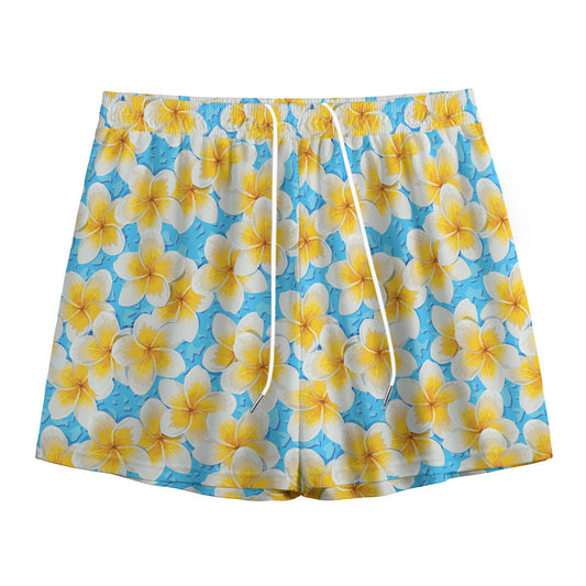 Frangipani On The Water Pattern Print Mesh Shorts