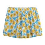 Frangipani On The Water Pattern Print Mesh Shorts