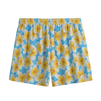 Frangipani On The Water Pattern Print Mesh Shorts