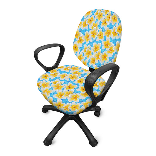 Frangipani On The Water Pattern Print Office Chair Cover