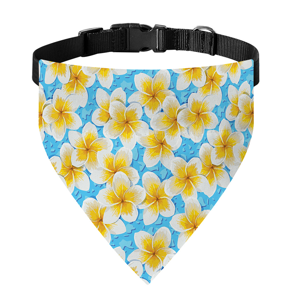 Frangipani On The Water Pattern Print Over The Collar Dog Bandana