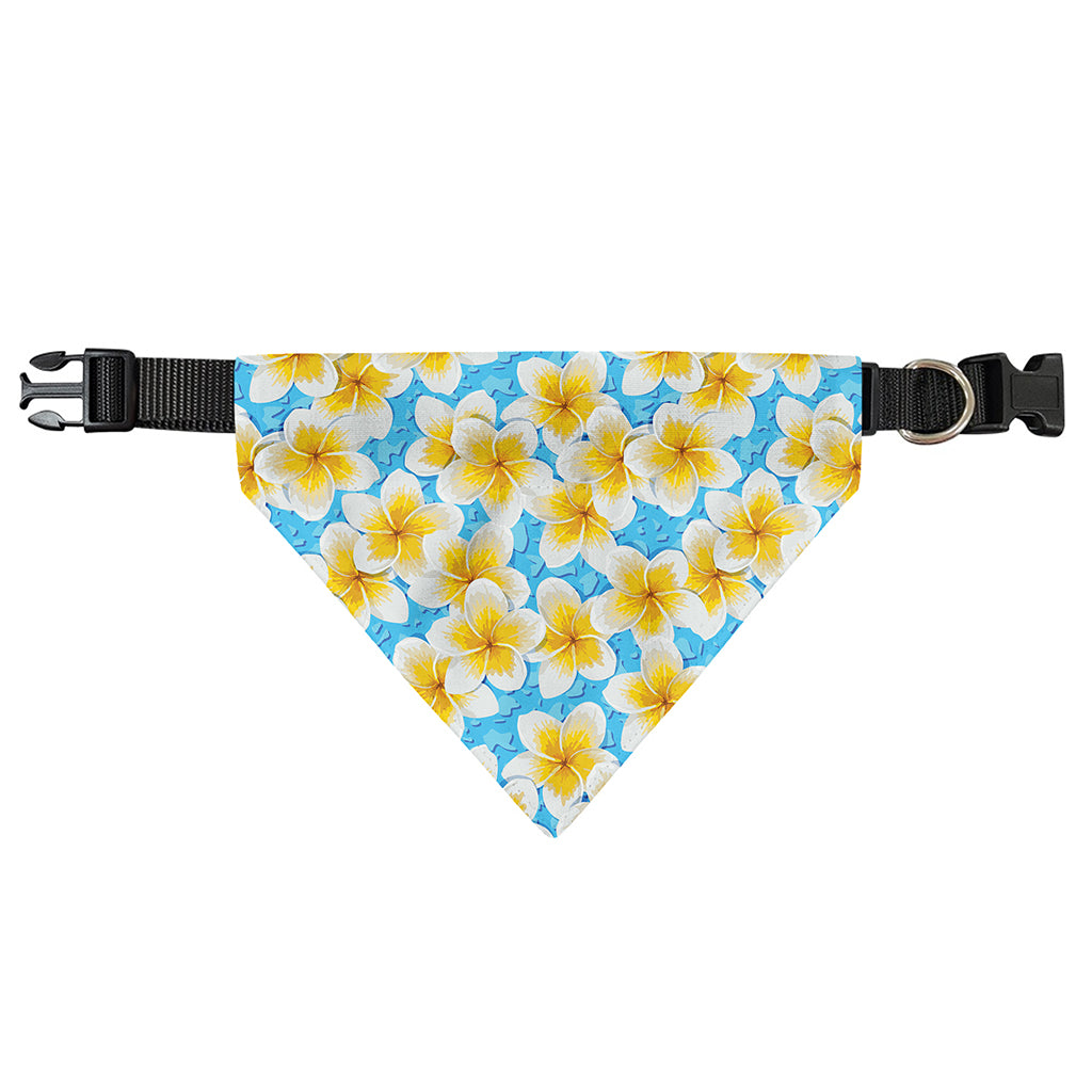 Frangipani On The Water Pattern Print Over The Collar Dog Bandana