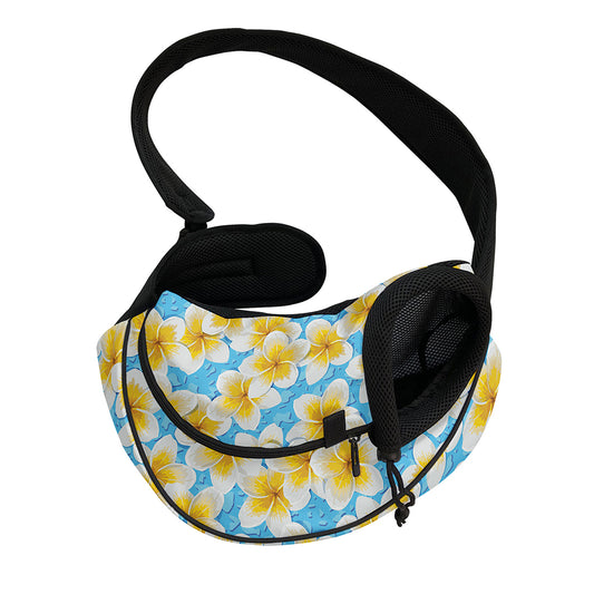 Frangipani On The Water Pattern Print Pet Sling Carrier