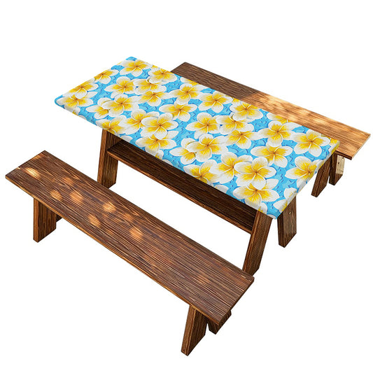 Frangipani On The Water Pattern Print Picnic Table Cover