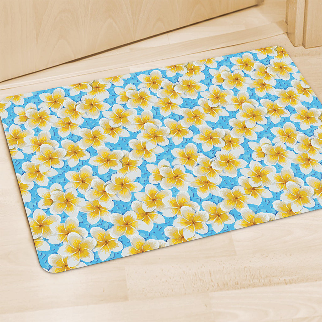 Frangipani On The Water Pattern Print Polyester Doormat