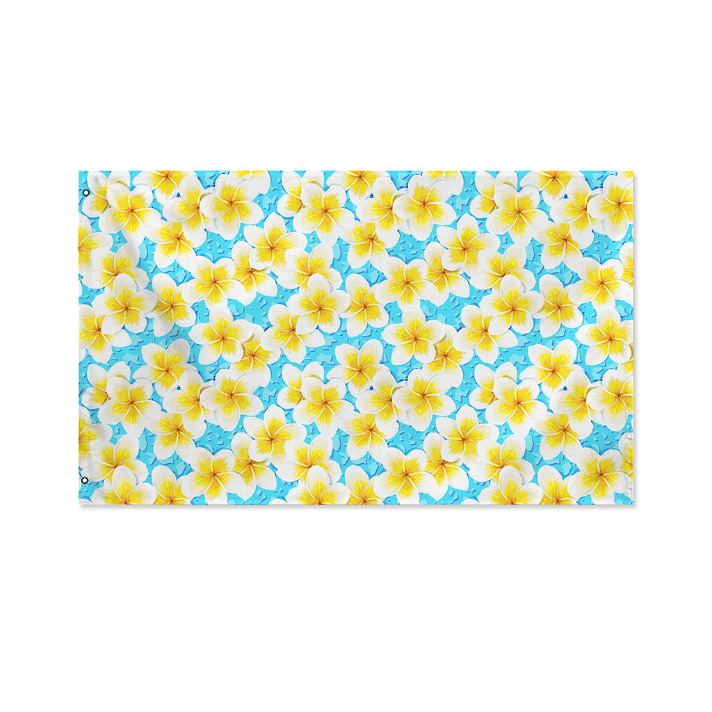 Frangipani On The Water Pattern Print Polyester Flag